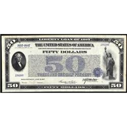 Liberty Loan of 1917. $50. June 15, 1917. Extremely Fine.