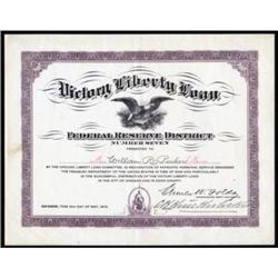 Chicago, IL Federal Reserve District Loan Bond. May 10, 1919. Extremely Fine.