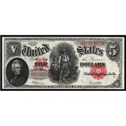 Fr. 91. 1907 $5 Legal Tender Note. CGA Gem Uncirculated 68.