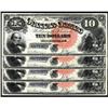 Image 1 : Lot of (4) Fr. 107 1880 $10 Legal Tender Notes. Cut Sheet. PCGS 64PPQ, 65PPQ & 66PPQ.