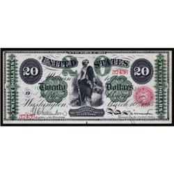 Fr. 126b. 1863 $20 Legal Tender Note. PMG Choice Uncirculated 64EPQ.