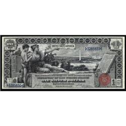 Fr. 224. 1896 $1 Silver Certificate. PMG About Uncirculated 55EPQ.