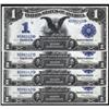 Image 1 : Lot of (4) Fr. 228 1899 $1 Silver Certificates. Cut Sheet. PCGS 67PPQ & 66PPQ.