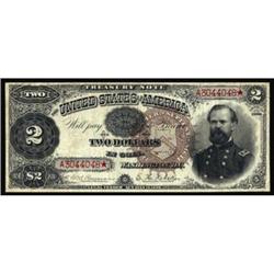 Fr. 354. 1890 $2 Treasury Note. PMG Very Fine 25.