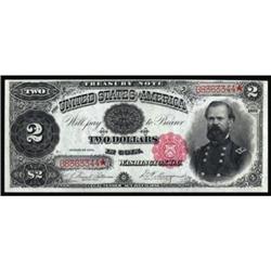 Fr. 357. 1891 $2 Treasury Note. PMG Choice Uncirculated 64EPQ.
