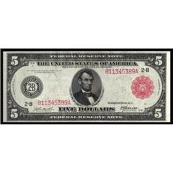 Fr. 833b. 1914 $5 Federal Reserve Note. Red Seal. PCGS Gem New 65PPQ.