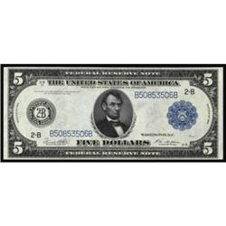 Fr. 851a. 1914 $5 Federal Reserve Note. Blue Seal. PCGS Gem New 65PPQ.