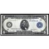 Fr. 855a. 1914 $5 Federal Reserve Note. Blue Seal. PMG Choice Uncirculated 63.