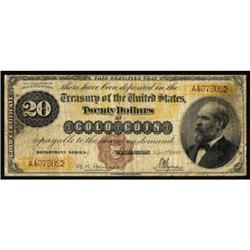 Fr. 1176. 1882 $20 Gold Certificate. Very Good.