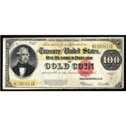 Fr. 1215. 1922 $100 Gold Certificate. Fine+.
