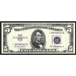Fr. 1656*. 1953A $5 Silver Certificate Star Note. PMG Gem Uncirculated 66EPQ.