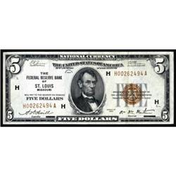 Fr. 1850-H. 1929 $5 Federal Reserve Bank Note. Extremely Fine.