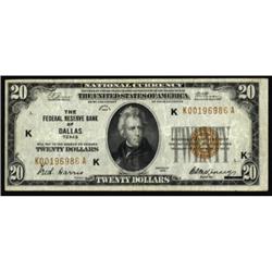 Fr. 1870-K. 1929 $20 Federal Reserve Bank Note. PMG Very Fine 25.