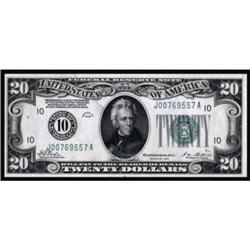 Fr. 2050-J. 1928 $20 Federal Reserve Note. PMG Choice Uncirculated 64EPQ.