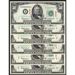 Lot of 12 Fr. 2111-A through Fr. 2111-L 1950D $50 FRN's. PCGS-Graded PPQ Matched Set Specimen Notes.