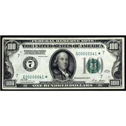Fr. 2150-G*. 1928 $100 Federal Reserve Star Note. PMG Very Fine 30.