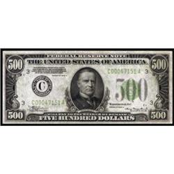 Fr. 2202-C. 1934A $500 Federal Reserve Note. Mule. PCGS About New 50PPQ.