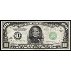 Fr. 2212-G. 1934A $1,000 Federal Reserve Note. CGA Gem Uncirculated 65.