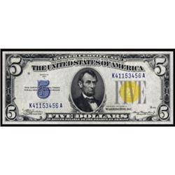 Fr. 2307. 1934A $5 Silver Certificate. North Africa. PMG Gem Uncirculated 65EPQ.