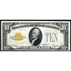 Fr. 2400. 1928 $10 Gold Certificate. PMG Choice About Uncirculated 58.