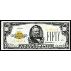 Fr. 2404. 1928 $50 Gold Certificate. PMG Choice About Uncirculated 58.