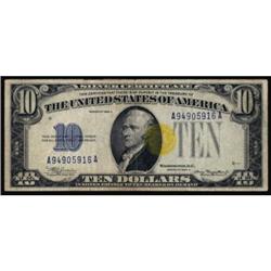 Fr. 2309. 1934A $10 Silver Certificate. North Africa. ERROR-Misalignment. PMG Choice Fine 15.