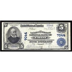 Troy, AL. $5 1902 Plain Back. Fr. 598. The Farmers and Merchants NB. Charter #7044. Very Fine.