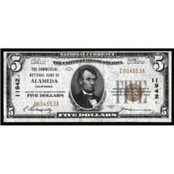 Alameda, CA. $5 1929 Ty. 1. The Commercial NB. Charter #11942. Fine.