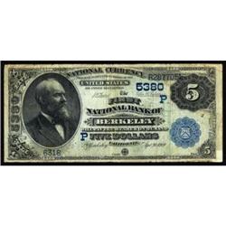 Berkeley, CA. $5 1882 Date Back. Fr. 537. The FNB. Charter #(P)5380. Very Good.
