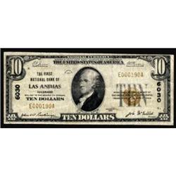 Las Animas, CO. $10 1929 Ty. 1. The FNB. Charter #6030. Very Good.