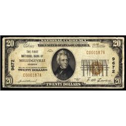 Milledgeville, GA. $20 1929 Ty. 1. The FNB. Charter #9672. Very Good.