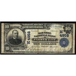 Farmer City, IL. $10 1902 Plain Back. Fr. 631. The Old FNB. Charter #(M)4958. Very Good.