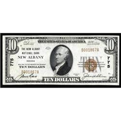 New Albany, IN. $10 1929 Ty. 1 The New Albany NB. Charter #775. Choice About Uncirculated.