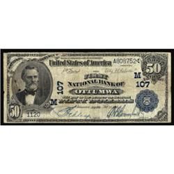 Ottumwa, IA. $50 1902 Date Back. Fr. 667. The FNB. Charter #(M)107. Very Good.
