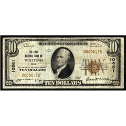 Whiting, IA. $10 1929 Ty. 1. The FNB. Charter #10861. Fine.