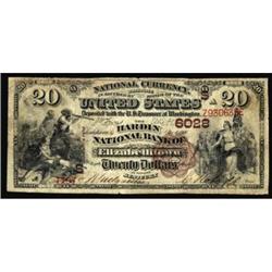 Elizabethtown, KY. $20 1882 Brown Back. Fr. 504. The Hardin NB. Charter #(S)6028. Fine.