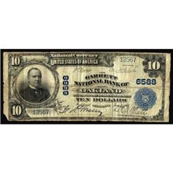 Oakland, MD. $10 1902 Plain Back. Fr. 624. The Garrett NB. Charter #6588. Very Good.