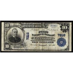Greenwood, MS. $10 1902 Plain Back. Fr. 624. The FNB. Charter #7216. Fine.