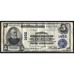 Newark, NJ. $5 1902 Plain Back. Fr. 598. The National State Bank. Charter #1452. Fine.
