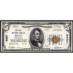 Belen, NM. $5 1929 Ty. 2. The FNB. Charter #6597. CGA Choice Uncirculated 64.