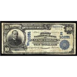 Nesquehoning, PA. $10 1902 Date Back. Fr. 620. The FNB. Charter #(E)10251. Fine.
