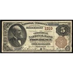 Providence, RI. $5 1882 Brown Back. Fr. 469. The Commercial NB. Charter #1319. Fine.