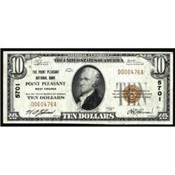 Point Pleasant, WV. $10 1929 Ty. 1. The Point Pleasant NB. Charter #5701. Extremely Fine.