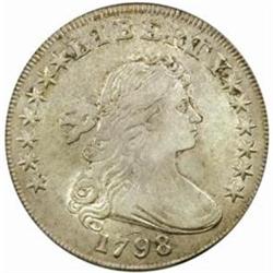 1798 Draped Bust $1. Large Eagle. B-21, BB-107. Rarity-5. Pointed 9, 10 Arrows. VF-25 (PCGS).