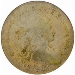1798 Draped Bust $1. Large Eagle. B-27, BB-113. Rarity-2. Pointed 9, Close Date. VF-20 (PCGS).