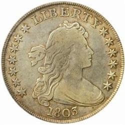 1803 Draped Bust $1. B-5, BB-252. Rarity-2. Small 3. Fine Details--Improperly Cleaned (NCS).