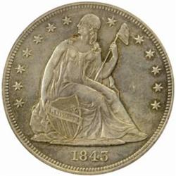 1843 Seated Liberty Silver Dollar. AU-50 (PCGS).