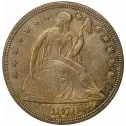 1870-CC Seated Liberty Silver Dollar. MS-62 (NGC).