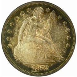 1872 Seated Liberty Silver Dollar. AU Details--Improperly Cleaned (NCS).
