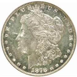 1878 Morgan Silver Dollar. 7/8 Tailfeathers. Strong. MS-63 DMPL (PCGS).